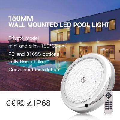 Wall Mounted IP68 Waterproof AC12V 12W RGB Color LED Pool Light
