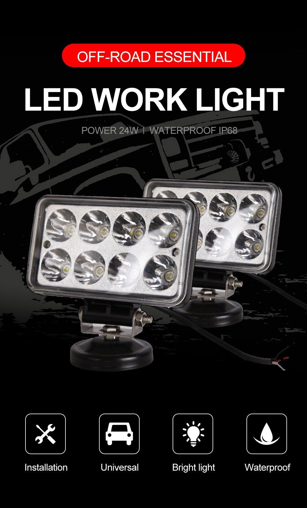 Truck Tractor 24W Flash 10-30V LED Work Lamp High Power High Brightness Flood LED Work Light