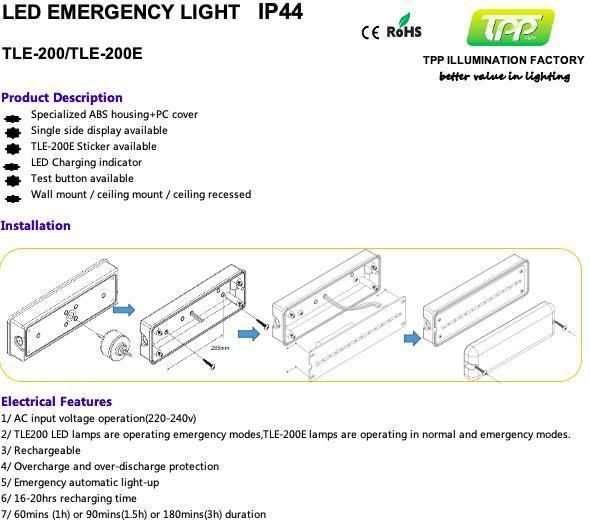 High Efficiency OEM LED Emergency Bulkhead Light with SMD2835