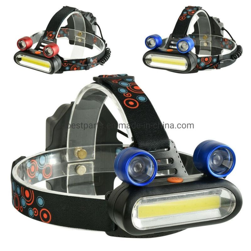 Wholesale Quality Head Torch Lamp Adjustable LED Head Torch Light 18650 Camping 4 Modes Rechargeable Headlight COB Motorcycle LED Headlamp