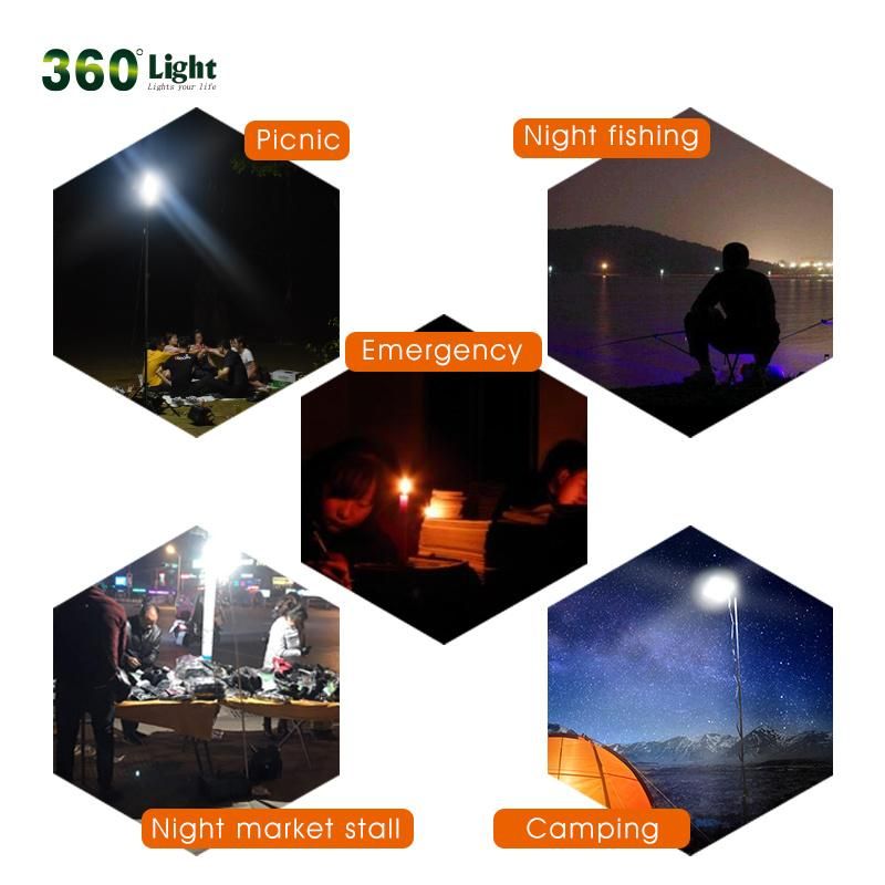 Super Bright DC 12V LED COB Board Telescopic Fishing Rod Camping Light with Cigarette Lighter