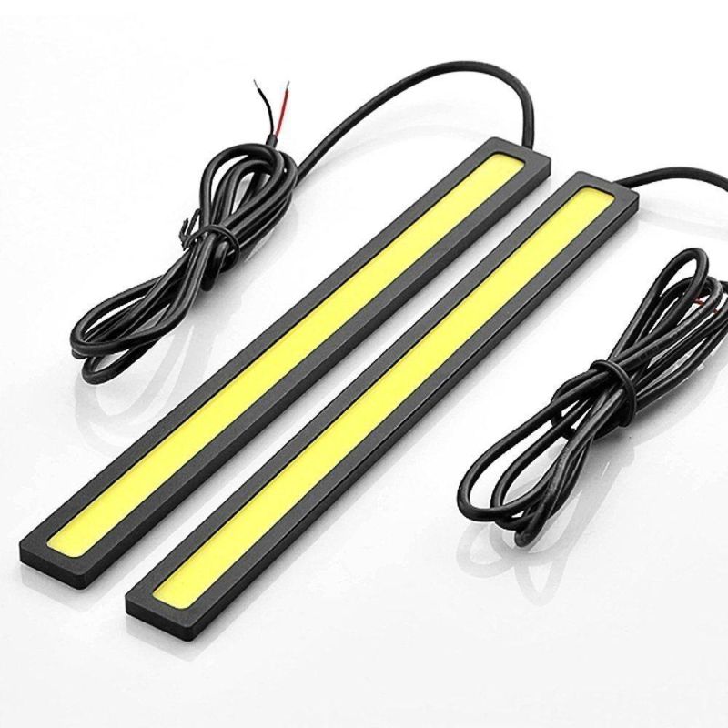 Red Blue White Yellow Color 2 PCS Set Waterproof Aluminum High Power 6W 6000k Xenon Slim COB LED Lamp DRL Daylight Driving Daytime Running Light