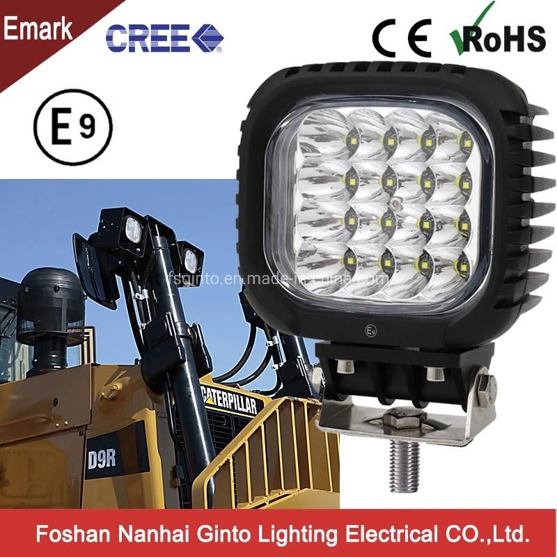 Square 48W 5inch Spot/Flood 12V/24V CREE LED Work Light for Car Truck Tractor Forklift (GT1013B-48W)