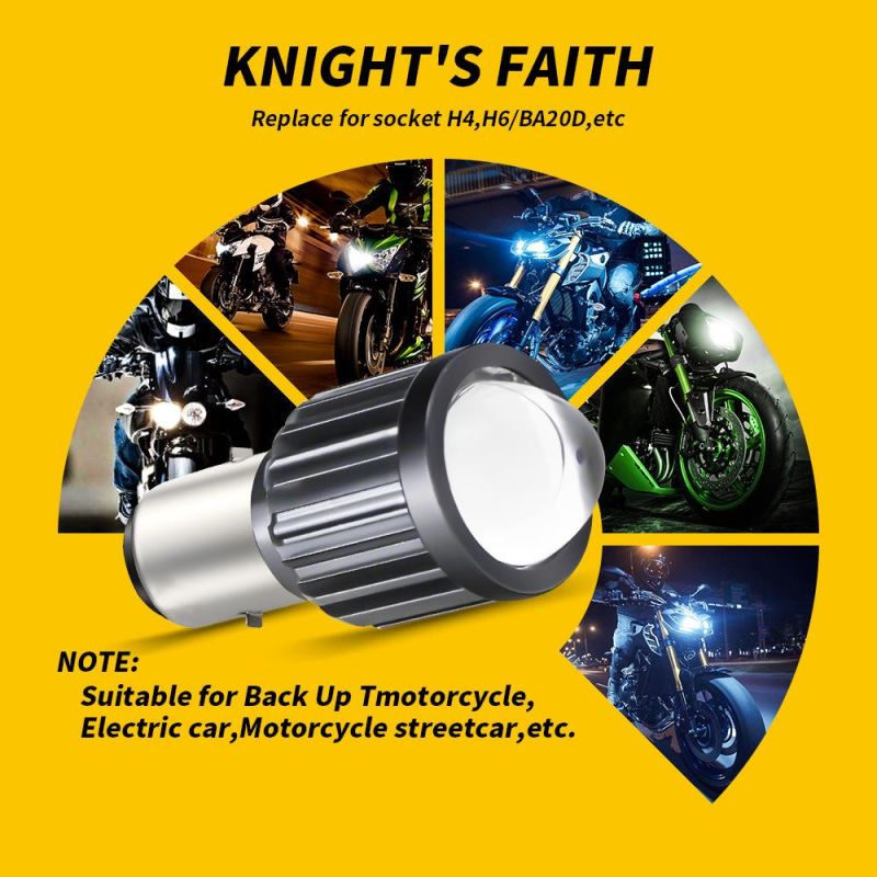 Dxz LED 30W Small Steel Cannon Spotlights Motorcycle Modified Lens Headlights H4 H6 Far and Near Beam Double Color Headlights