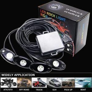 RGB LED Rock Lights Kit, Bluetooth Controller Waterproof Neon Lights DIY Color Timing Music Flashing Mode Wheel Lights