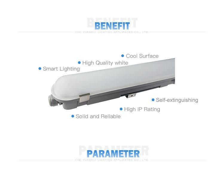 600mm 1200mm 1500mm Dlc RoHS IP65 Waterproof Linear LED Tri-Proof Vapor Tight Light, LED Tri Proof Light, Vapor Lamp