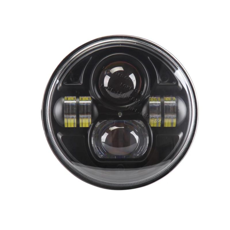 High Power 7 Inch Round 73W Black Silver Auto LED Fog Light for Jeep Harley