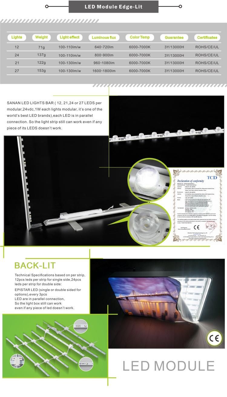 Aluminum Frame Freestanding Fabric Advertising LED Light Box
