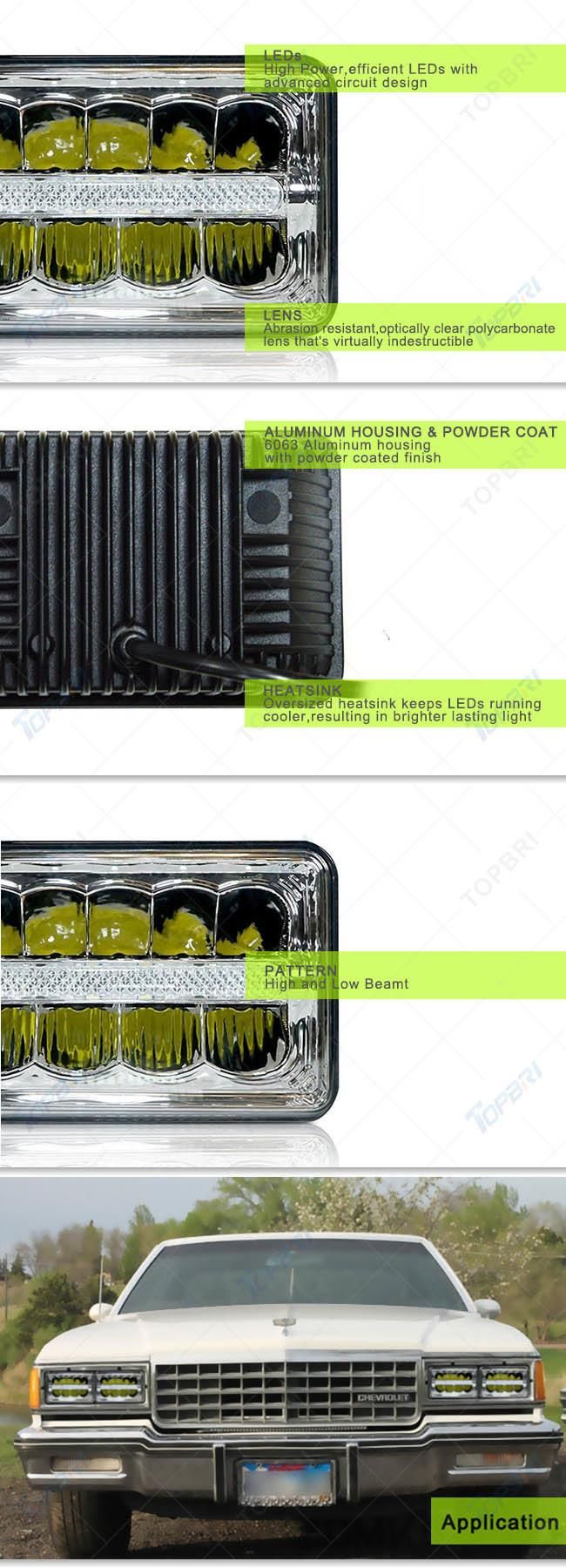 55W High Low Beam LED Car Headlight with DRL