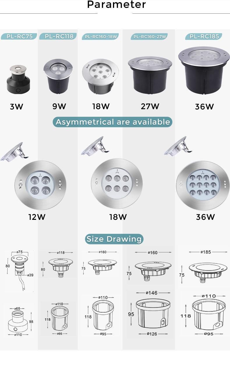 2022 Poolux High Power 36W 18W IP68 Recessed Underwater LED Swimming Pool Light