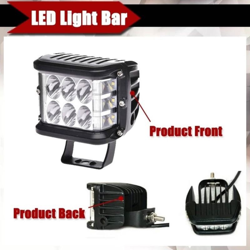 Strobe 4 Inch 60W 3 Side Shooter off Road LED Flash Work Lights