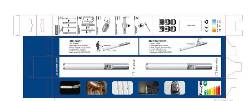 Room Usage and White Color Motion Sensor LED Closet Light 20 LED Under Cabinet PIR LED Lighting