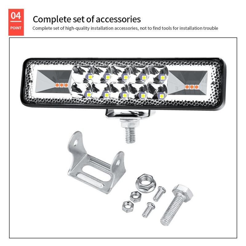 Dxz 6inch 16LED Day Running Lights Modified Lights Car LED Work Light Amber/White /Red/Blue Flashing Light