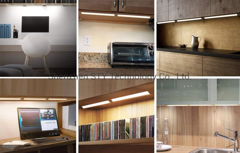 Aluminum DC 12V Surface Mounted Hand Motion Sensor LED Furniture/Wardrobe/Kitchen Cabinet Strip Linear Spotlight