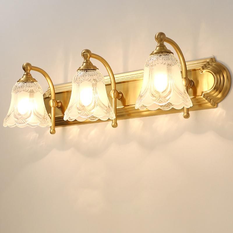 American Mirror Light Copper Bathroom Light Luxury Lamp Mirror Cabinet Retro Wall Light