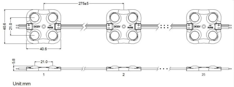 LED Injection Module Light with Lens