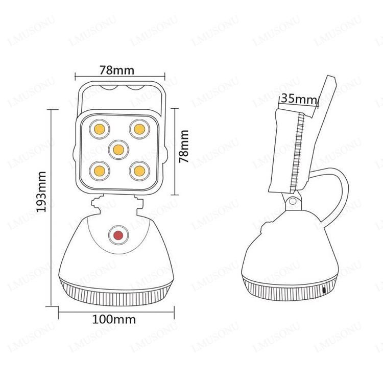 15W Super Bright Portable Flashing Strobe Rechargeable LED Work Light