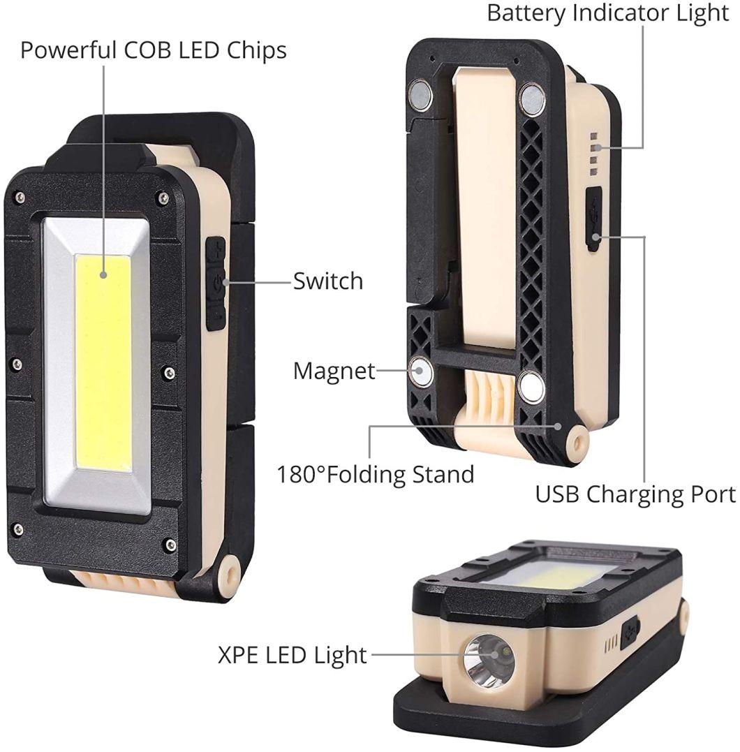 Rechargeable Multi-Functional Worklight Waterproof Folding Inspection Light COB LED Working Light with Magnet