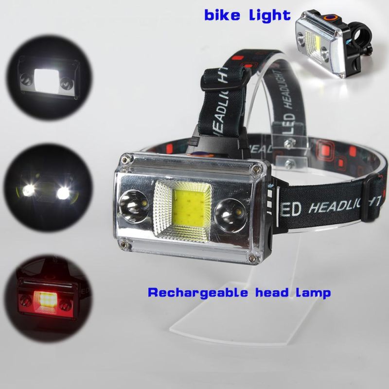 Yichen Rechargeable Two-Purpose LED Headlamp Detachable for Bicycle Light Head Light