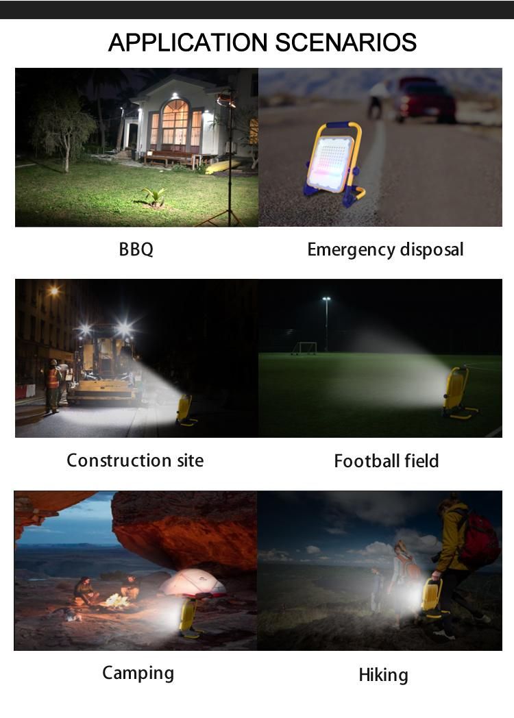 Outdoor Waterproof Explosion Proof 18W 40W 48W Rechargeable Spot Portable Bracket LED Work Light