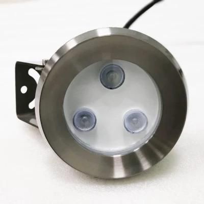 Stainless Steel 6W RGB Auto Color Changing IP68 Swimming Pool Lamp LED Fountain Underwater Light
