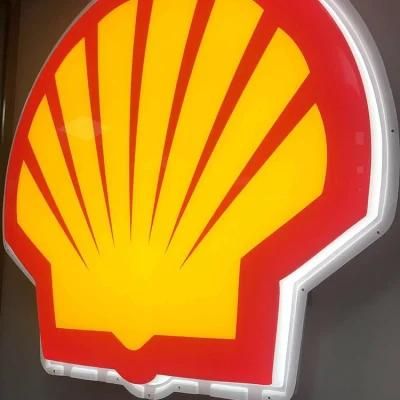 Wall Mount Shell Petrol Store Sign Board Lubricating Oil Shop Back Lit Flat Acrylic Face LED Lightbox