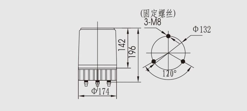 Wl-A15-X181 Rotating Warning Light/Rotary Warning Light Voltage: DC12V/24V, AC110V/220V