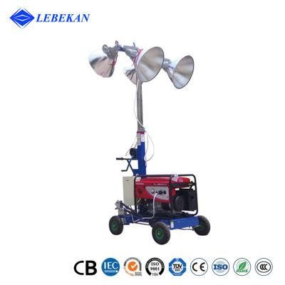 Lebekan Good Quality Industrial Light Tower as Backup Generator LED 360 Degree Rotation Vertical Manual High Mast Mobile Lighting Tower