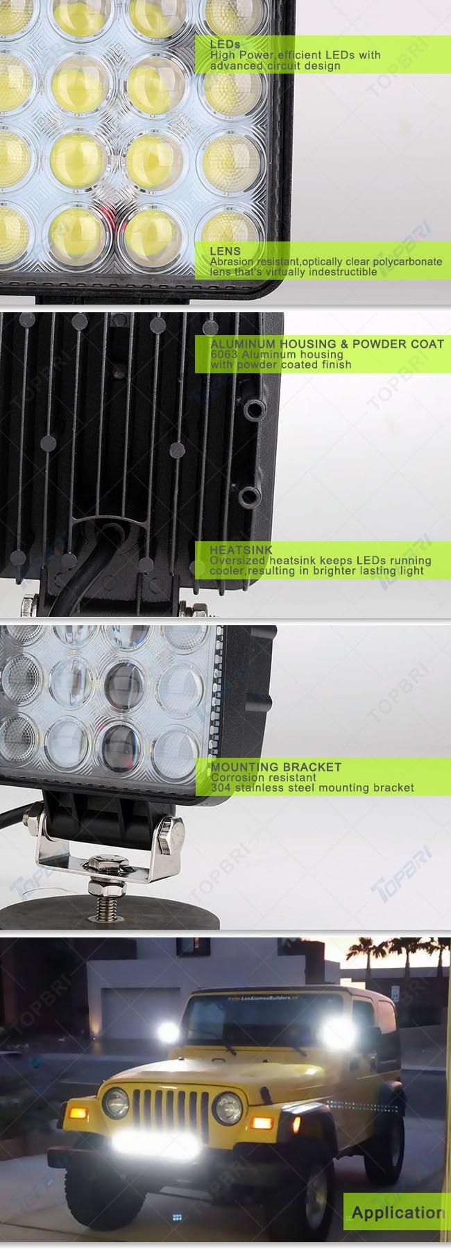 Offroad Auto Agriculture 12V Flood Beam LED Working Light 48W