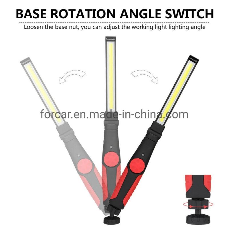 Hot Sale Rechargeable Inspection Working Lamp Newest Rotatable COB Slim Work Spotlight with Rotary Switch & Swivel Magnetic Base LED Work Light