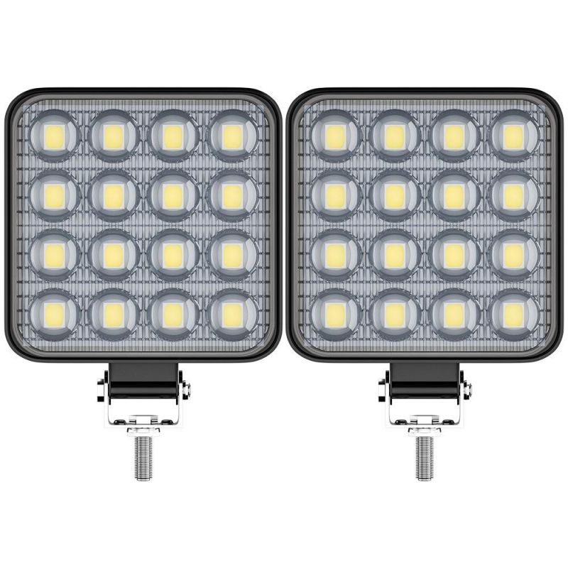 Dxz Mini 3inch 16LED 48W Square Convex Mirror Work Light Lamp for Truck Motorcycle Offroad Vehicle Mini LED Work Lights