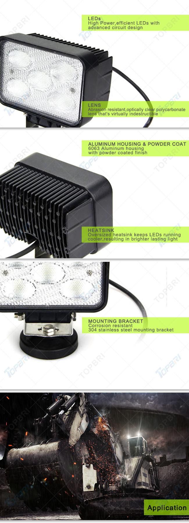 5" 50W LED Agricultural Truck Excavator Driving Light for Farm Machine