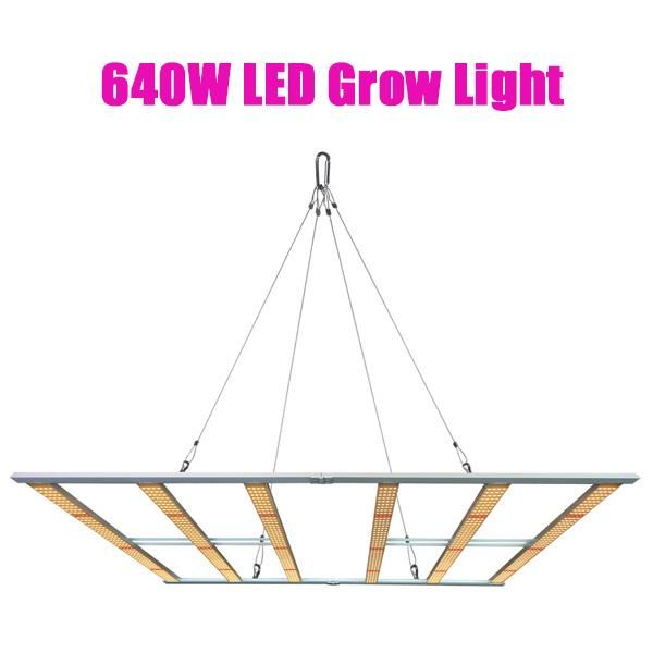 Foldable Full Spectrum 640W Samsung Lm301h Lm301b W/UV/IR Indoor Greenhouse Strip Bar Dimmable LED Grow Light with 6 Bars for Cann Medical Plant