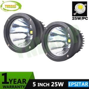 25W 5inch Epistar LEDs Round LED Work Light for Truck