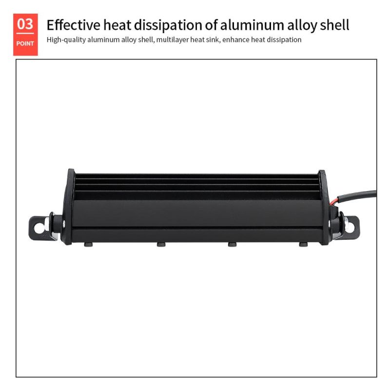 Dxz LED Bar Light Slim Straight Super Bright Single Row Barr LED 4X4 Reflector 7inch 6LED 18W 3030 LED