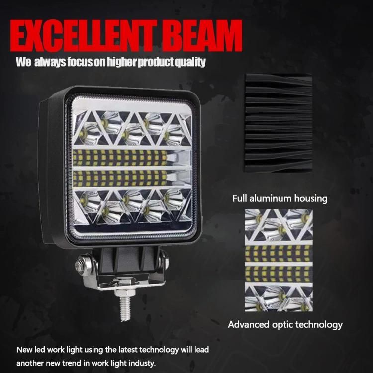 42 LEDs 5 Inch Square Auto Moto Faros LED Alta Baja Round off-Road 4X4 Super Bright High Power LED Work Light Auto Lamps Faros LED Auxiliares Car LED