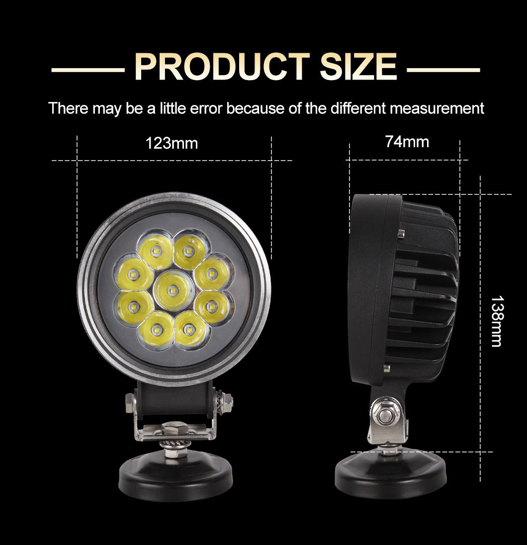 IP68 Waterproof Round Motorcycle Light 12V 45W CREE LED Work Spot Light for Car Tractor