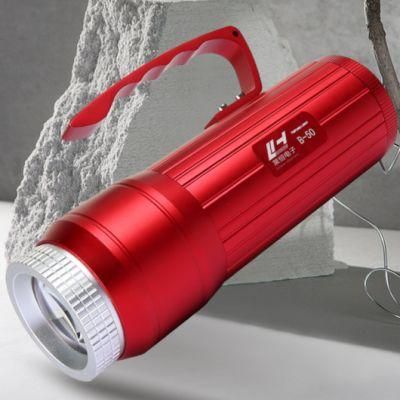 High Power Water Proof USB Rechargeable Zoom in and Zoom out Outdoor LED Night Fishing Flashlight with 3 Colors and Power Bank