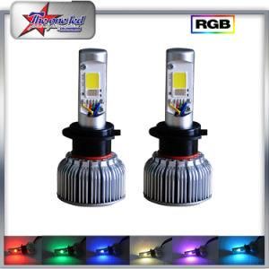 RGB LED Car Headlights 40W Bluetooth Control 4000lm Auto Lamp