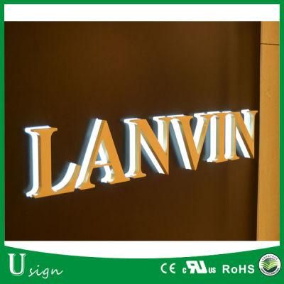 Brushed Metal Sign with Acrylic Crystal Letters for Decorative