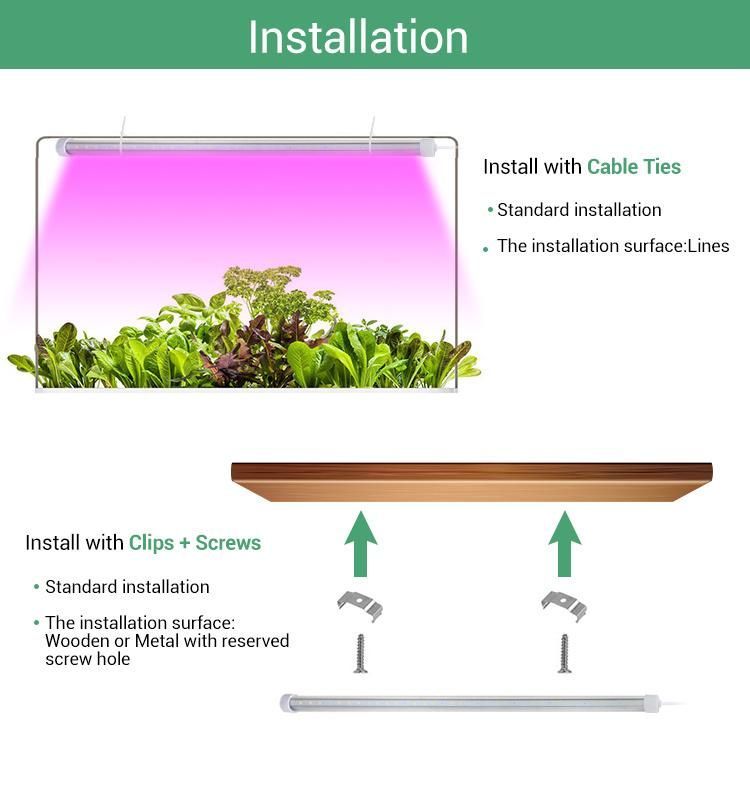 Full Spectrum Interlighting 24 Watt LED Grow Light Tube Bar Waterproof for Plants Growing Vertical Farming