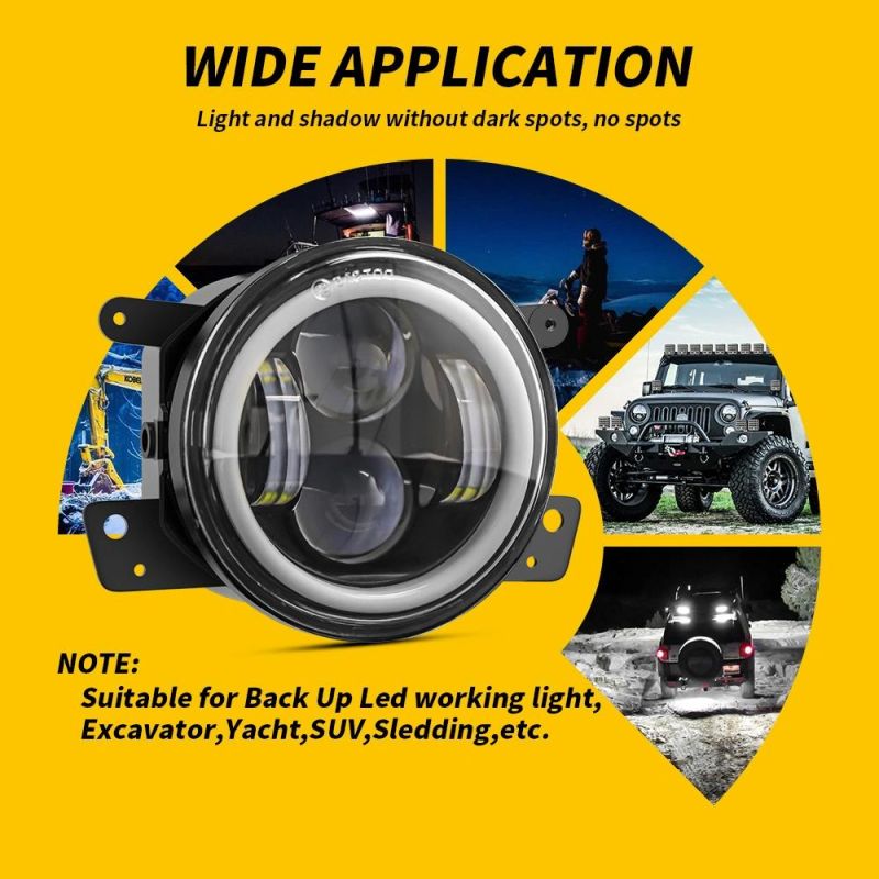 Dxz 12V Axl 4LED 40W LED Driving Fog Lights with Aperture for 4X4 Offroad Jeep Wrangler Motorcycle Bicycle