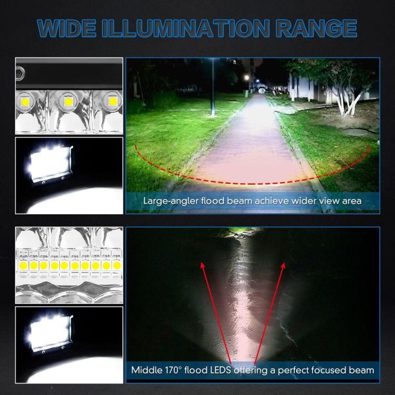 Spot Flood LED Driving Fog off Road Lights Bars LED Work Light for Truck Pickup Van Camper SUV ATV