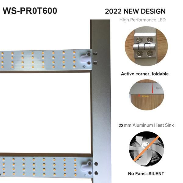 Foldable Full Spectrum 640W Samsung Lm301h Lm301b W/UV/IR Indoor Greenhouse Strip Bar Dimmable LED Grow Light with 6 Bars for Cann Medical Plant