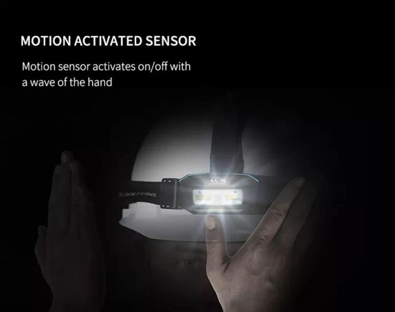 USB Rechargeable Waterproof LED Dual Light Source Hiking Hiking Camping Head Lamp Outdoor Night Fishing Running Sensor Strong Bald Lamp