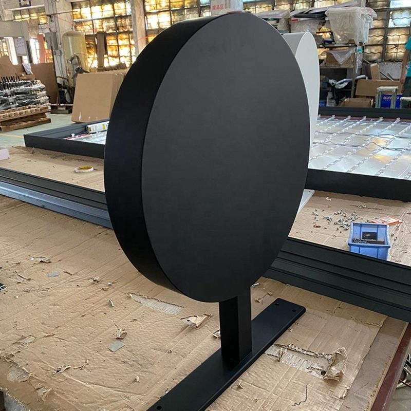 Fast Delivery 40cm Diameter Advertising Light Box Without Light Round Sign Acrylic Metal Outdoor Light Box
