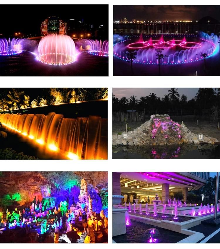 316L Stainless Steel 12V 27W RGB Color Change IP68 LED Underwater Fountain Light