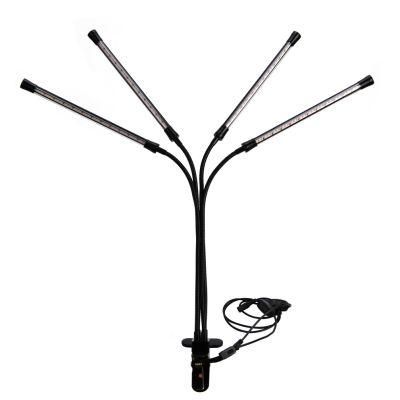 360d Flexible LED Grow Light for Indoor Plant, 28W Desk Light for Family Grows, 4 Strip Heads with UL, RoHS