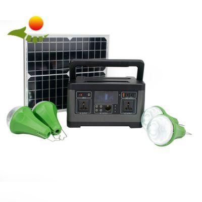 LED Solar Emergency Lighting Kit for AC/DC/ 220V/USB Output 520wh