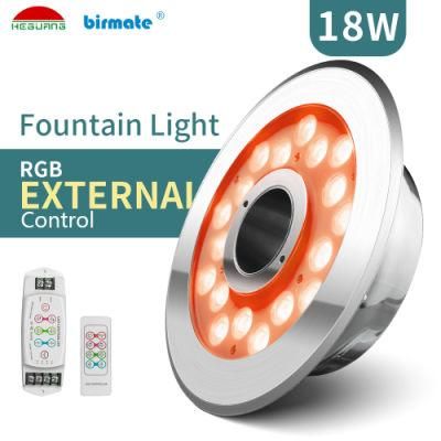 Hot Sale Waterproof 18W DMX 512 RGB Color LED Underwater Fountain Light